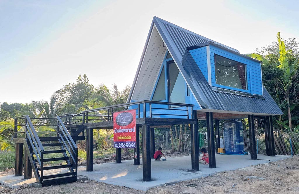 แบบบ้านน็อคดาวน์ทรงเอเฟรม